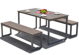 Plastic Wood Bench Set