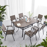 Foresta Plastic Wood Dining Table Set