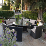 Round Sofa Dining Set (with parasol)